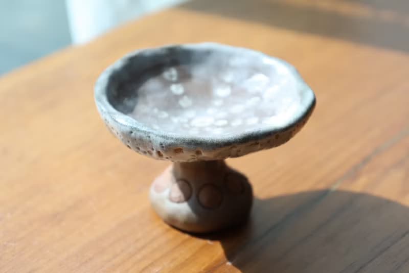 【喬遷禮物】精靈蘑菇1香座醬料盤擺飾盤侘寂風雕塑擺件收藝術