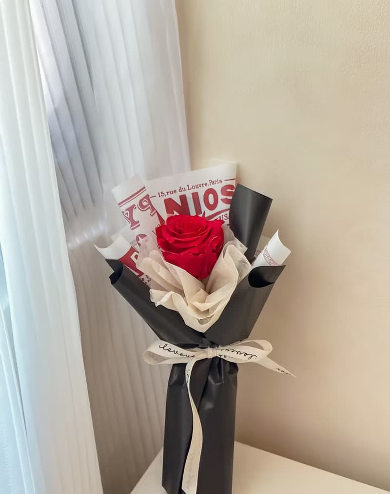 戀愛 七夕花束 情人節 永生花 單枝玫瑰