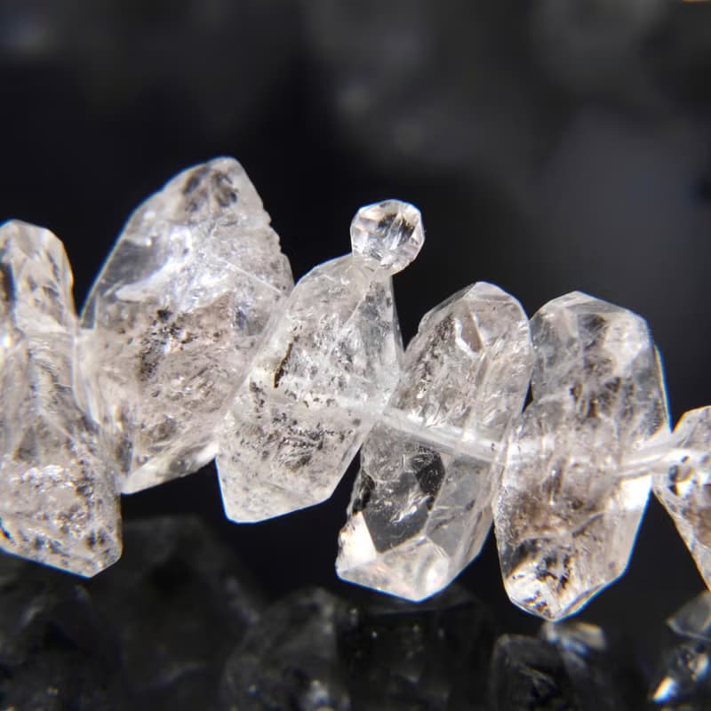 #463 一圖一物/閃靈鑽雙尖水晶手鍊 淨化心靈 天然石 高頻水晶