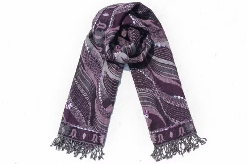 水煮羊毛披肩/針織圍巾/刺繡圍巾/羊絨披巾/喀什米爾Cashmere-花