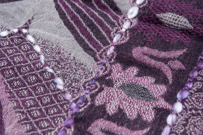 水煮羊毛披肩/針織圍巾/刺繡圍巾/羊絨披巾/喀什米爾Cashmere-花