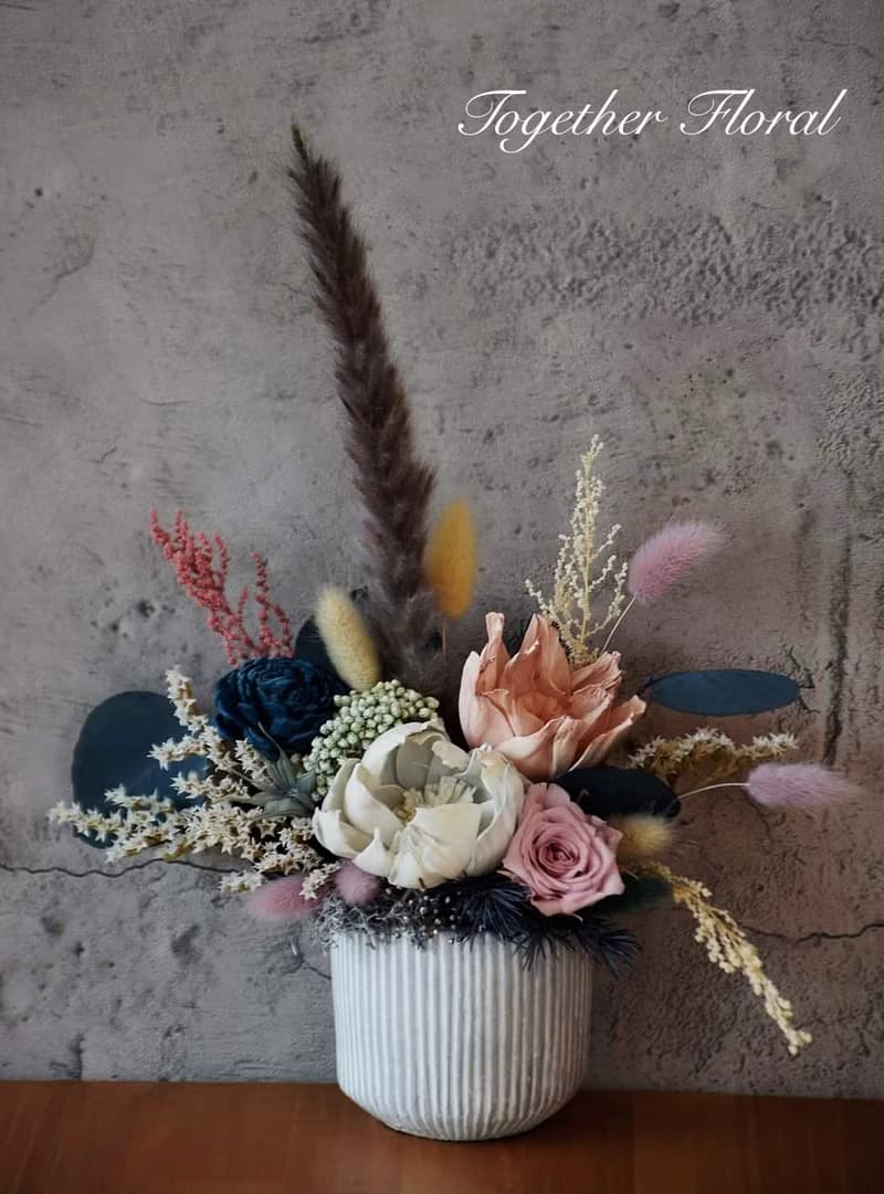 盆花/冷色系永生玫瑰索拉花