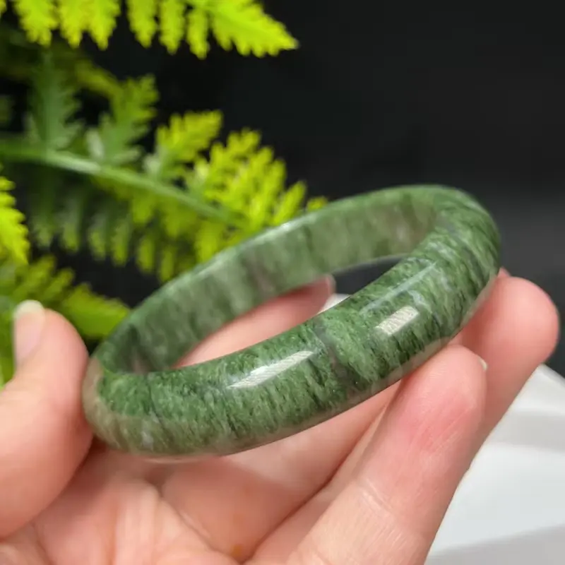 幻影幽靈水晶手鐲60+MM 綠色透感異像水晶手環 招財聚財 同情愛心