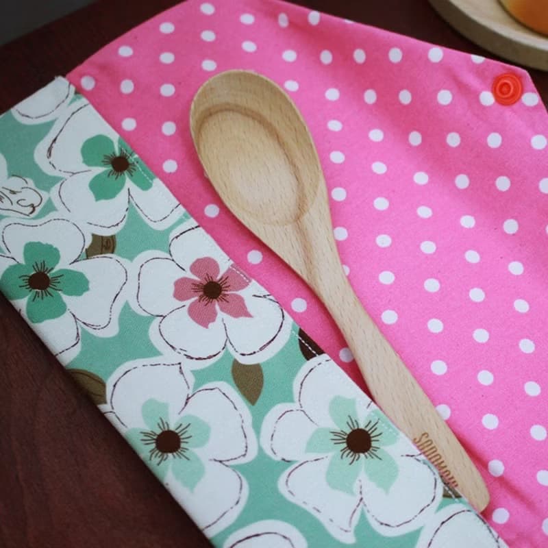 文青風環保筷袋 ~美美花兒 粉嫩綠 收納包.環保筷袋.手作餐具袋.交換禮物.環保.可愛動物