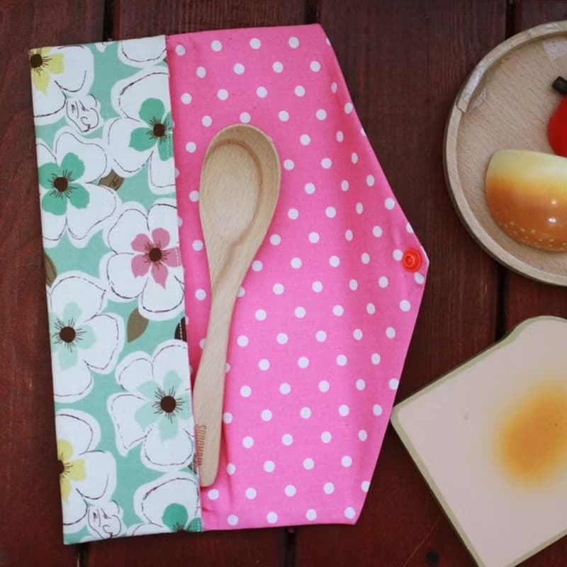 文青風環保筷袋 ~美美花兒 粉嫩綠 收納包.環保筷袋.手作餐具袋.交換禮物.環保.可愛動物