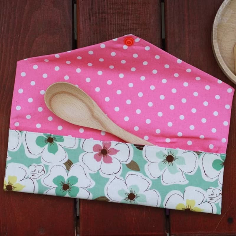 文青風環保筷袋 ~美美花兒 粉嫩綠 收納包.環保筷袋.手作餐具袋.交換禮物.環保.可愛動物
