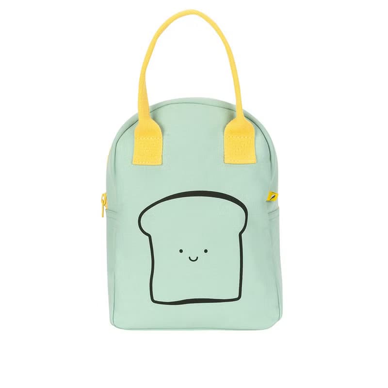 拉鍊隨手袋【法式吐司舒打綠】-加拿大Fluf有機棉