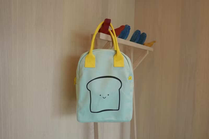 拉鍊隨手袋【法式吐司舒打綠】-加拿大Fluf有機棉