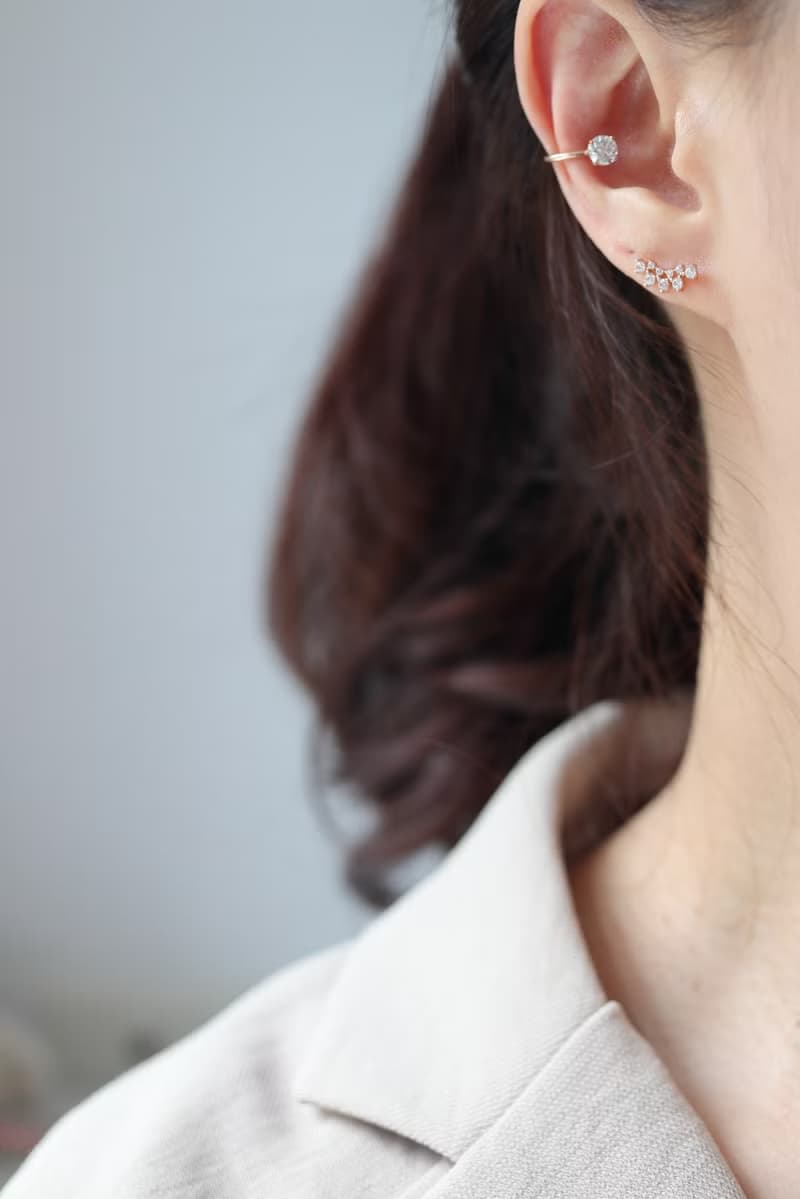 14K金 CZ Cuff Earring 單鑽耳夾耳環 (0.50 ct)耳骨夾 不褪色