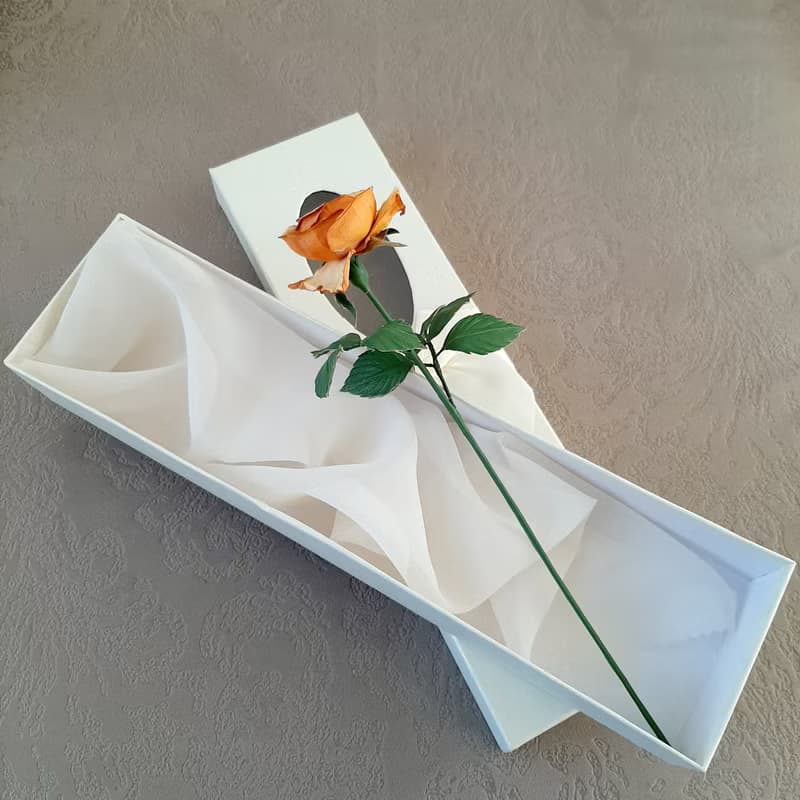 皮革玫瑰長莖 Yellow leather rose long stem 3rd anniversary gift for her, 3rd weddind