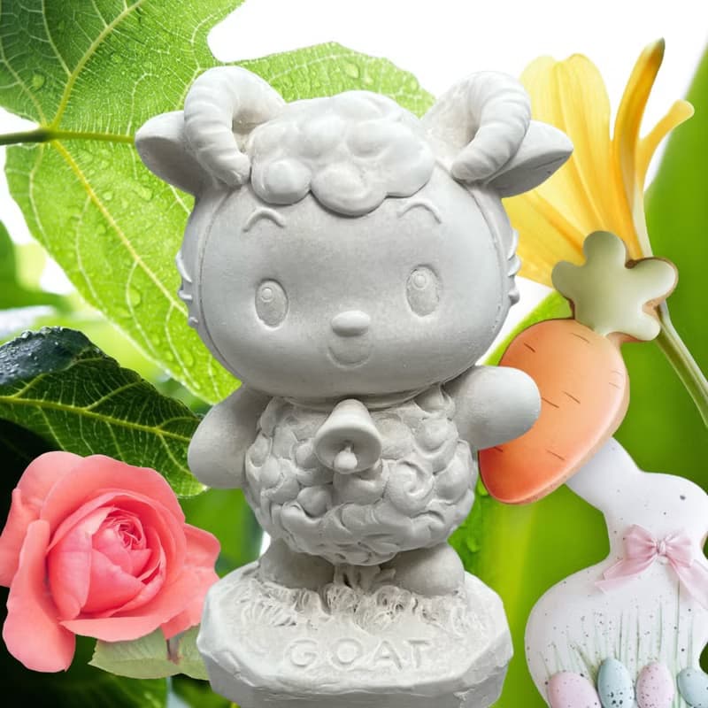 最Q萌寵 十二生肖-羊 擴香石家飾 贈5ml精油(任選) 療癒系公仔