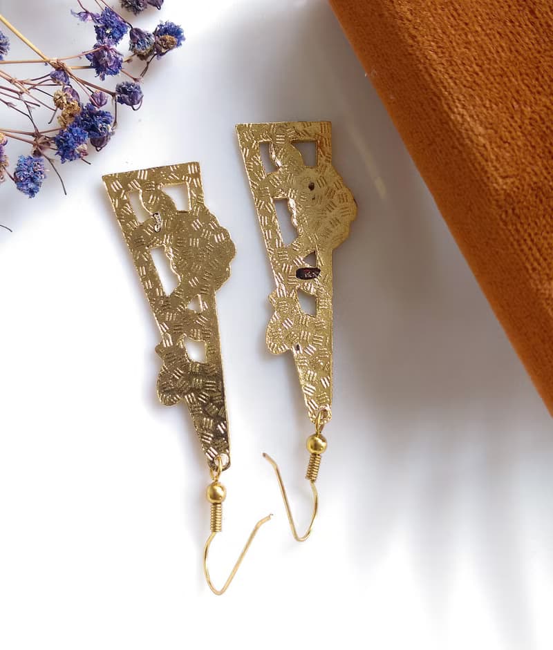 Vintage Jewelry 西洋古董飾品 漂亮花卉 景泰藍 耳勾 針式耳環