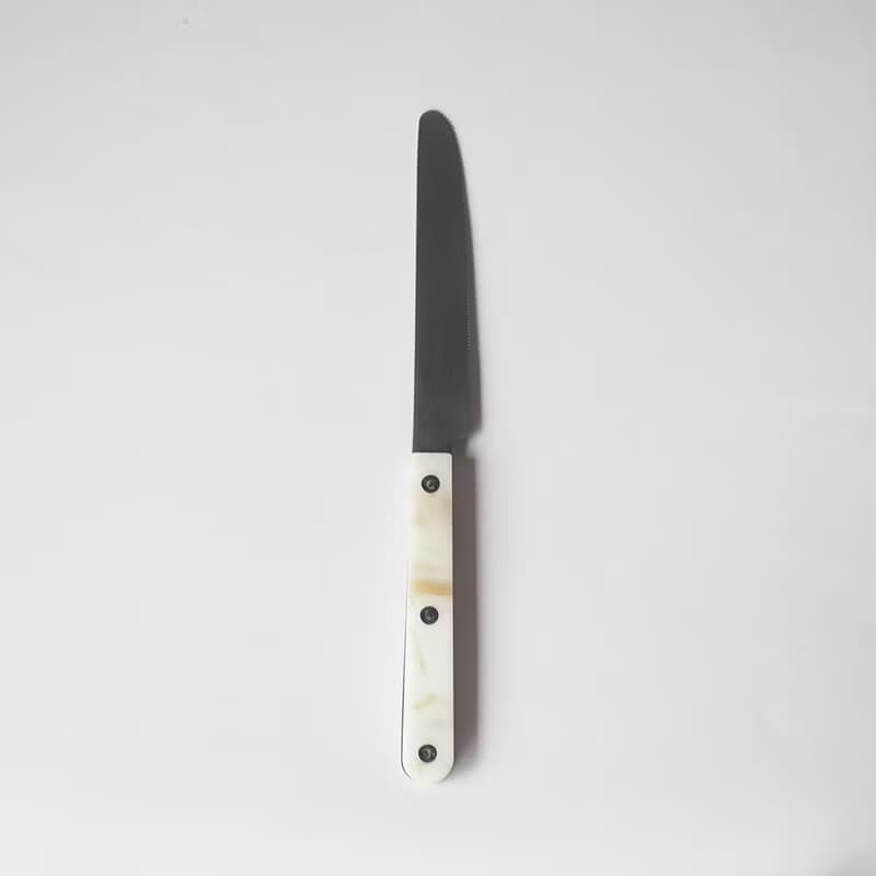 日本高桑金屬  日製大理石紋不鏽鋼餐刀-2入-多色可選