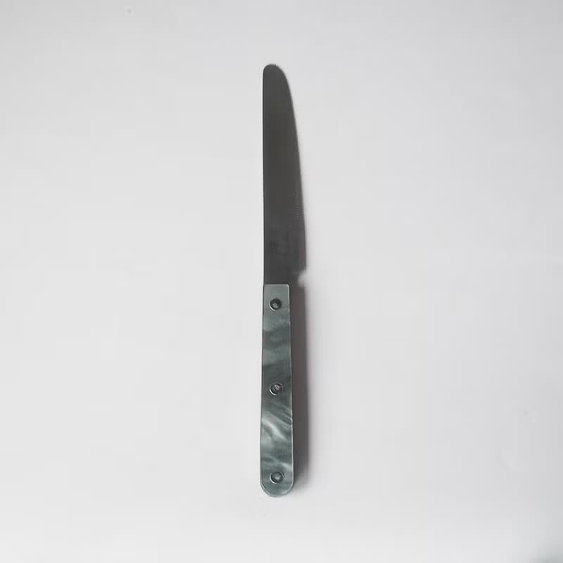 日本高桑金屬  日製大理石紋不鏽鋼餐刀-2入-多色可選