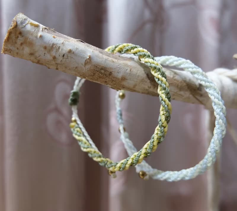 == 編織手環✕防水南美蠟線==【雙螺旋】