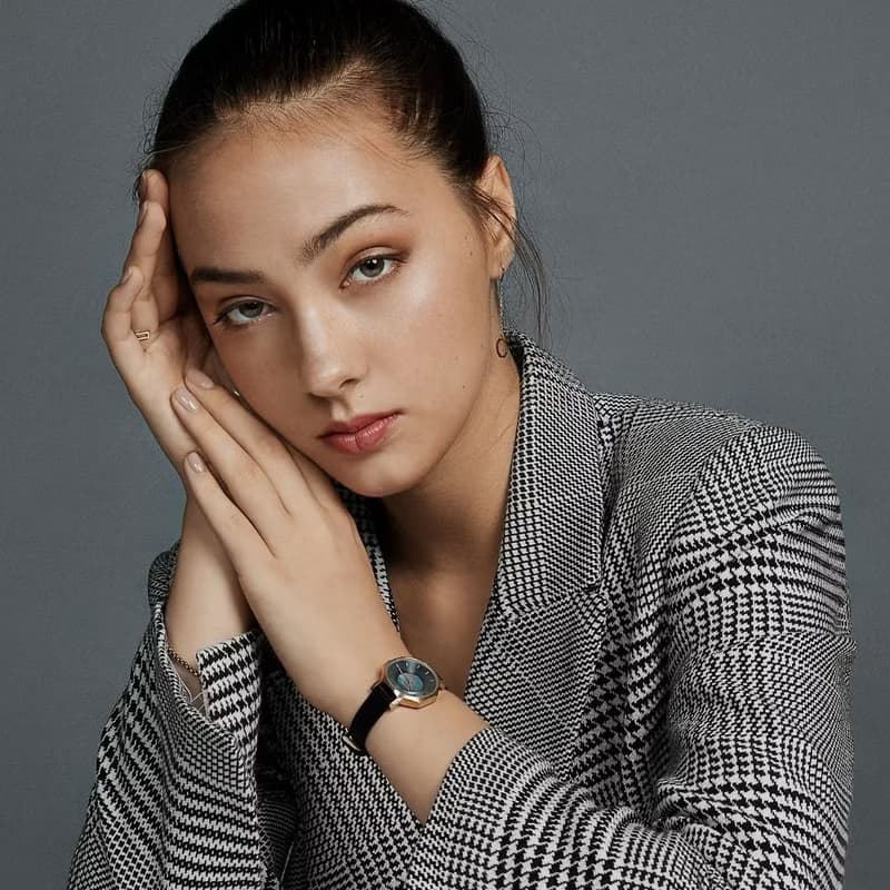 Volare Mother Of Pearl 珍珠黑色皮革錶帶手錶 28mm