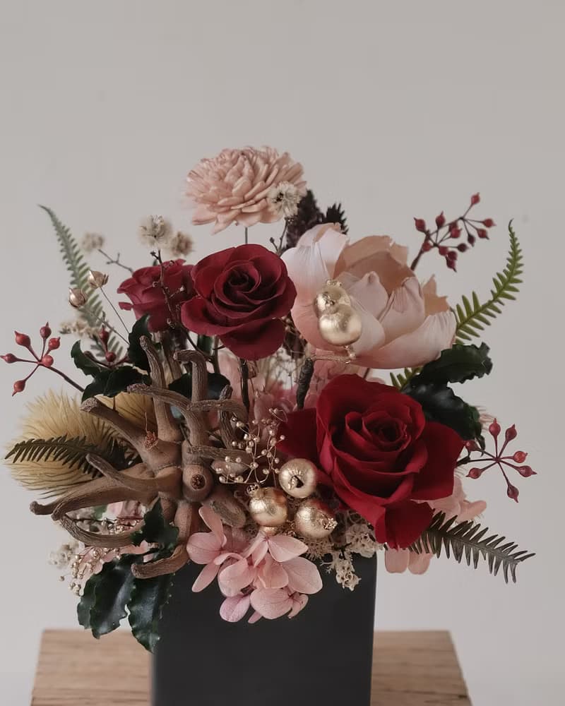 迎新春 永生花桌花 喜洋洋 開幕花