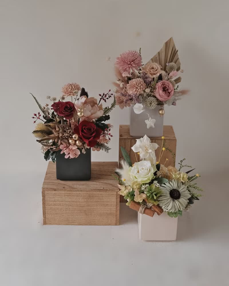 迎新春 永生花桌花 喜洋洋 開幕花