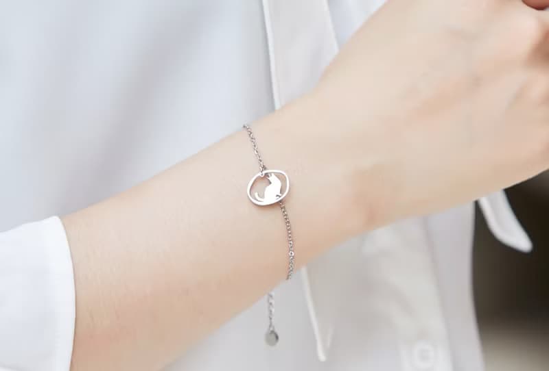 回頭的貓手鍊 - 貓咪小印章系列-抗敏醫療鋼