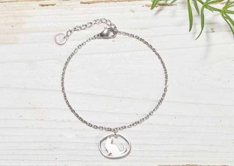 回頭的貓手鍊 - 貓咪小印章系列-抗敏醫療鋼