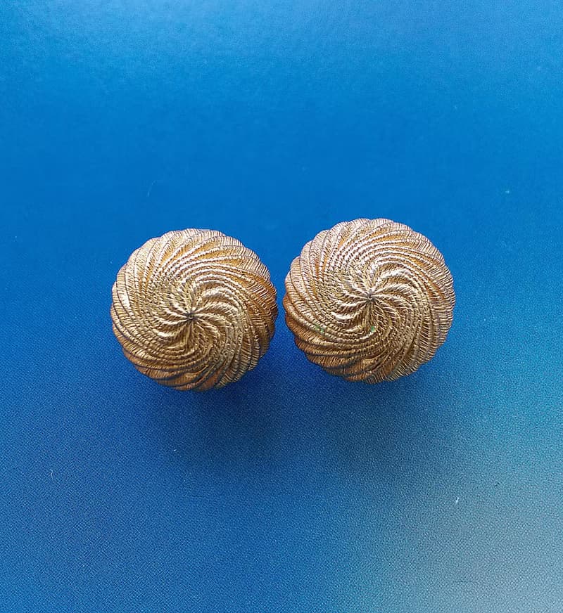 Vintage Jewelry 西洋古董飾品 TRIFARI 簡約 金色調 夾式耳環
