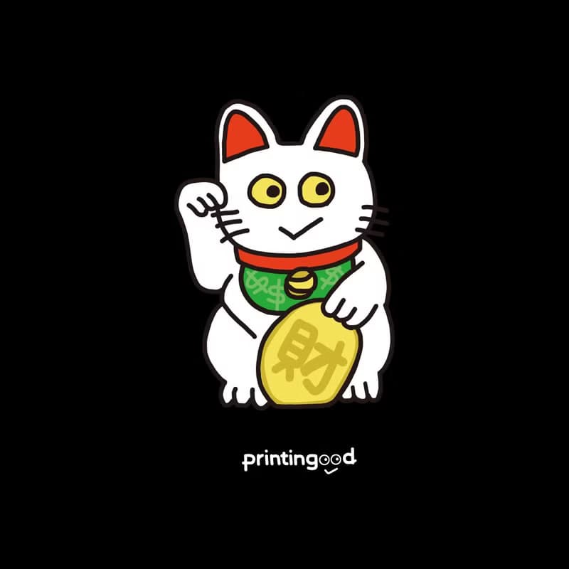 可愛招財貓 短T 右手招財 招き猫 lucky cat  A012