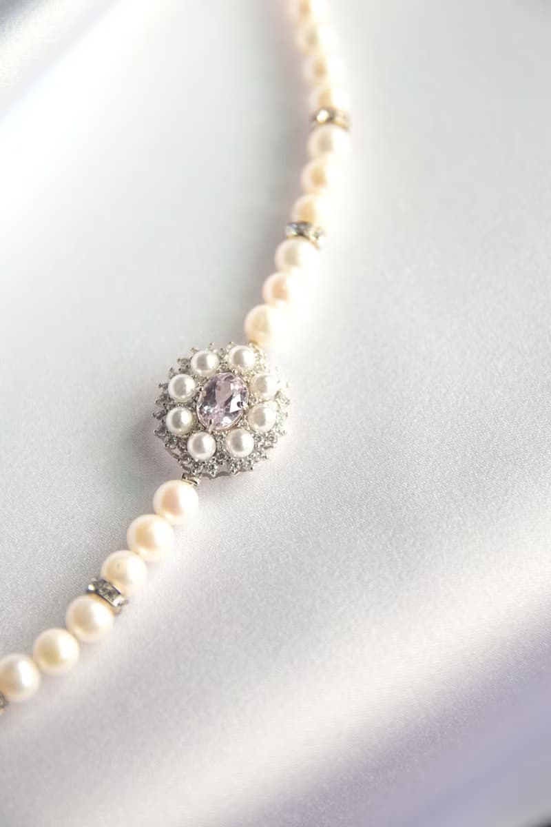 孔賽石淡水珍珠 2月生日石  純銀手鍊