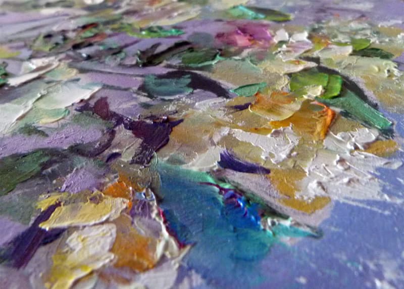 用鲜花绘画, White flowers painting, Original floral art, Bouquet painting, 油畫 白花