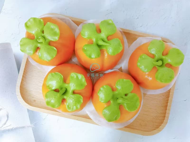柿柿如意 柿子饅頭 收涎 供佛 拜拜祝壽 送禮節慶牛奶饅頭 無包餡