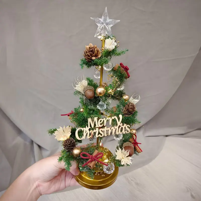 水晶LED燈永生花聖誕樹 / 雪松綠 / 聖誕禮物/聖誕節/交換禮物