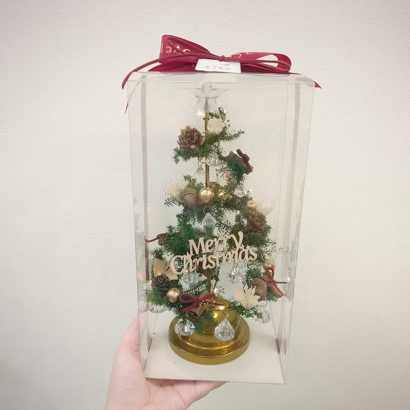 水晶LED燈永生花聖誕樹 / 雪松綠 / 聖誕禮物/聖誕節/交換禮物