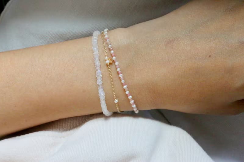 六月誕生石 手鍊 珍珠 迷你珍珠  - 獎勵 -