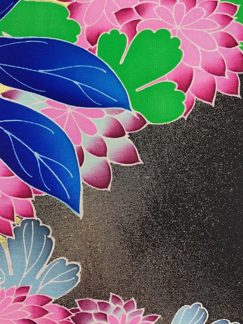 着物からつくるアートパネル29　色打掛　友禅着物　大輪　着物リメイク　新築祝い　和室インテリア　縁起物