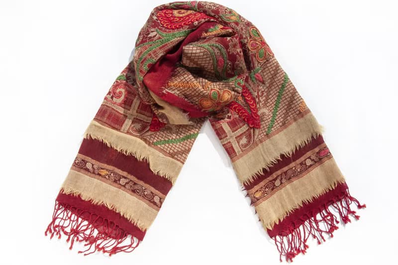 喀什米爾Cashmere/水煮羊毛披肩/針織圍巾/刺繡圍巾/羊絨披巾-花