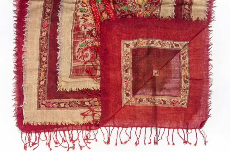 喀什米爾Cashmere/水煮羊毛披肩/針織圍巾/刺繡圍巾/羊絨披巾-花
