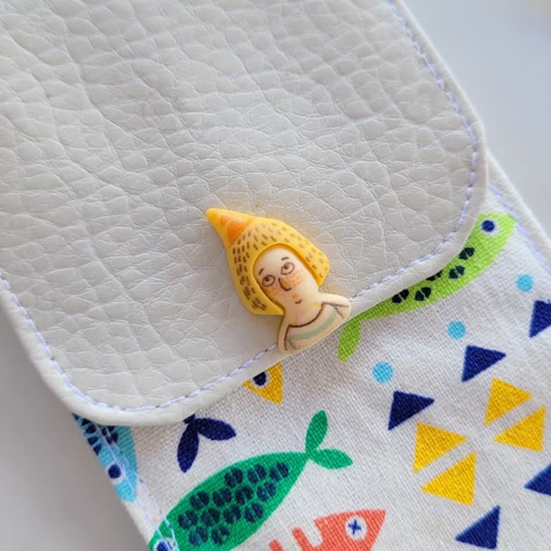 【可放22cm吸管】防水環保餐具袋 / 筆袋 親子餐具袋 女孩與小魚