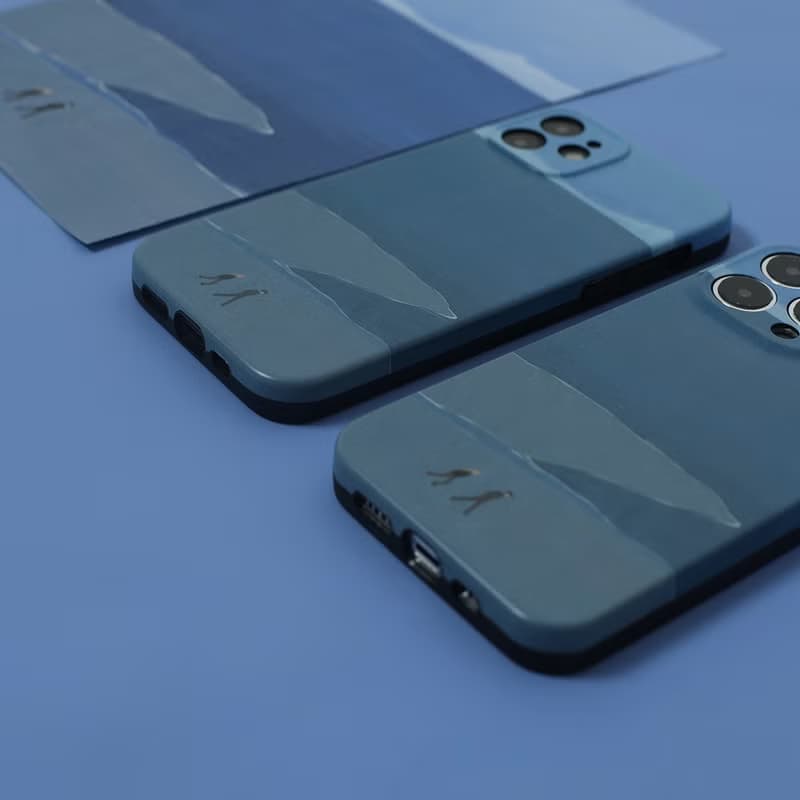 原創 插畫藍色收集員iPhone全包手機殼