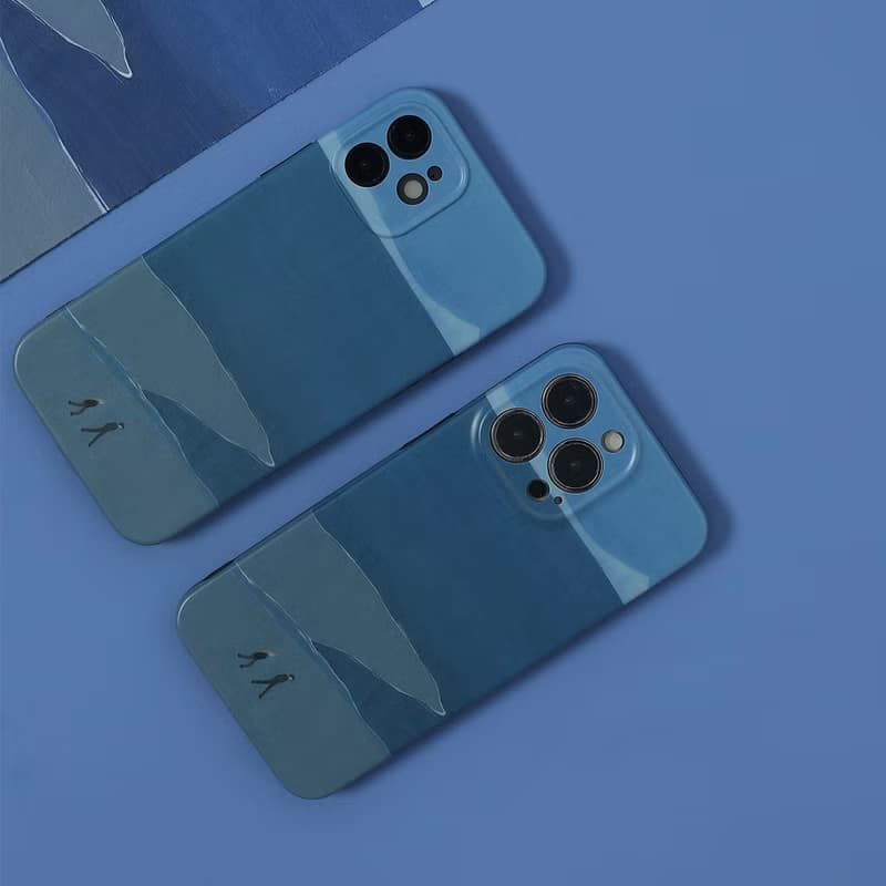 原創 插畫藍色收集員iPhone全包手機殼