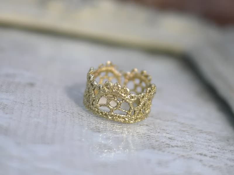 寬版蕾絲鏤空 純銀戒指 蕾絲戒指 手工精緻質感 新娘飾品