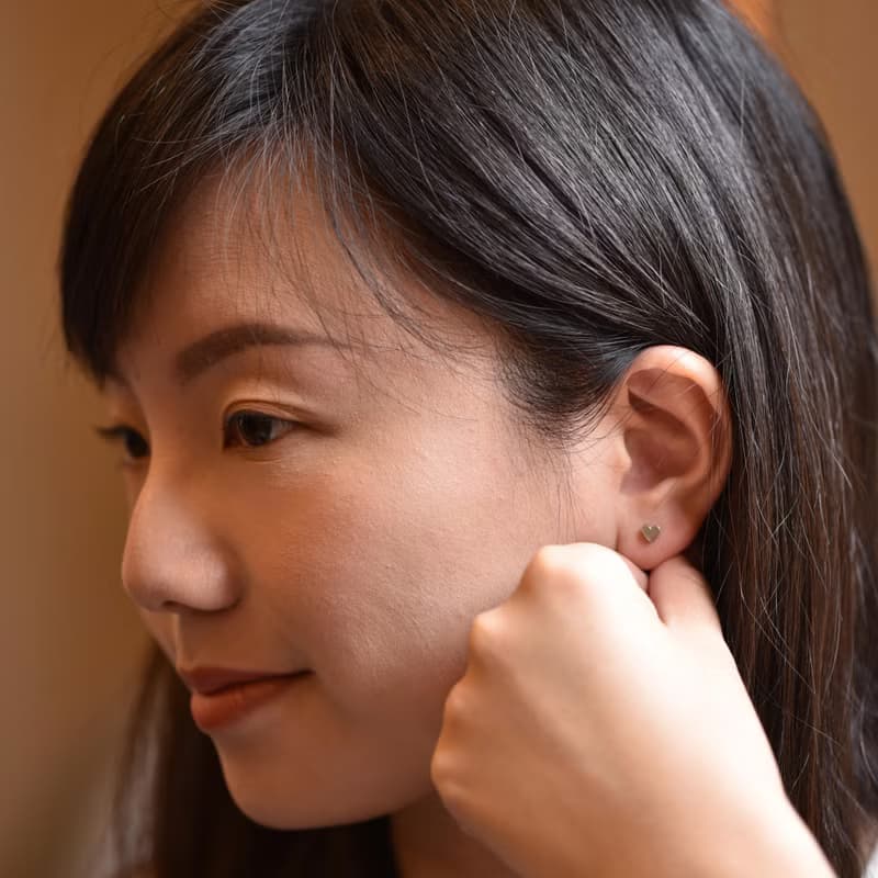 桃心耳環  醫療鋼