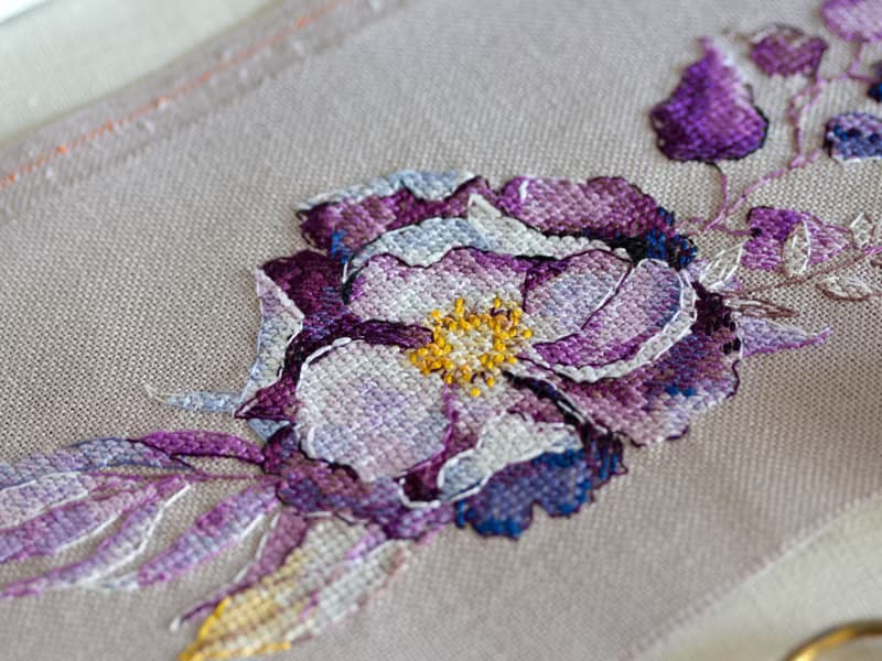 【數位】Watercolor Purple Bouquet I PDF cross stitch pattern
