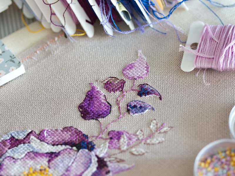 【數位】Watercolor Purple Bouquet I PDF cross stitch pattern