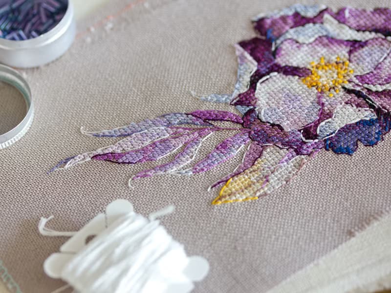 【數位】Watercolor Purple Bouquet I PDF cross stitch pattern