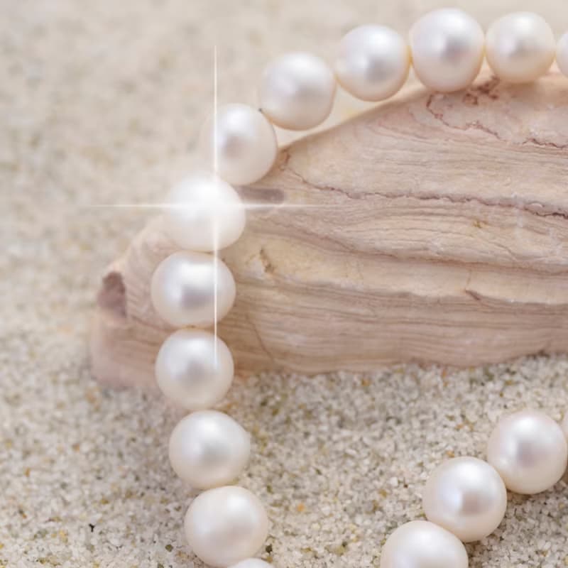 天然白色淡水珍珠項鍊 10–11mm 銀色延長鏈 簡約極簡 紀念日禮物