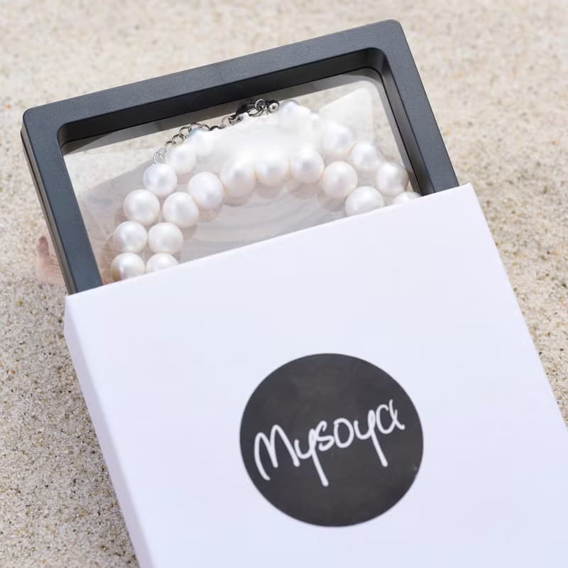 天然白色淡水珍珠項鍊 10–11mm 銀色延長鏈 簡約極簡 紀念日禮物