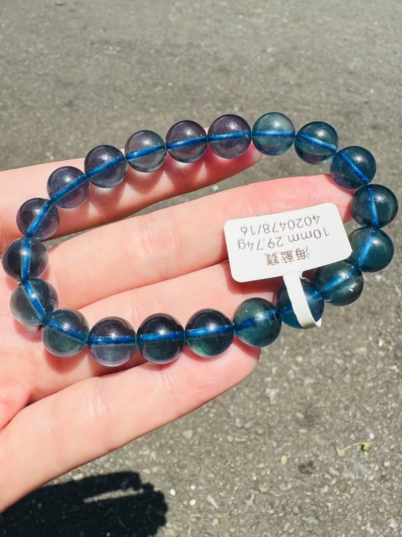精品級濃色深海藍海藍寶水晶10mm29.74g平衡情緒減緩壓力提高溝通