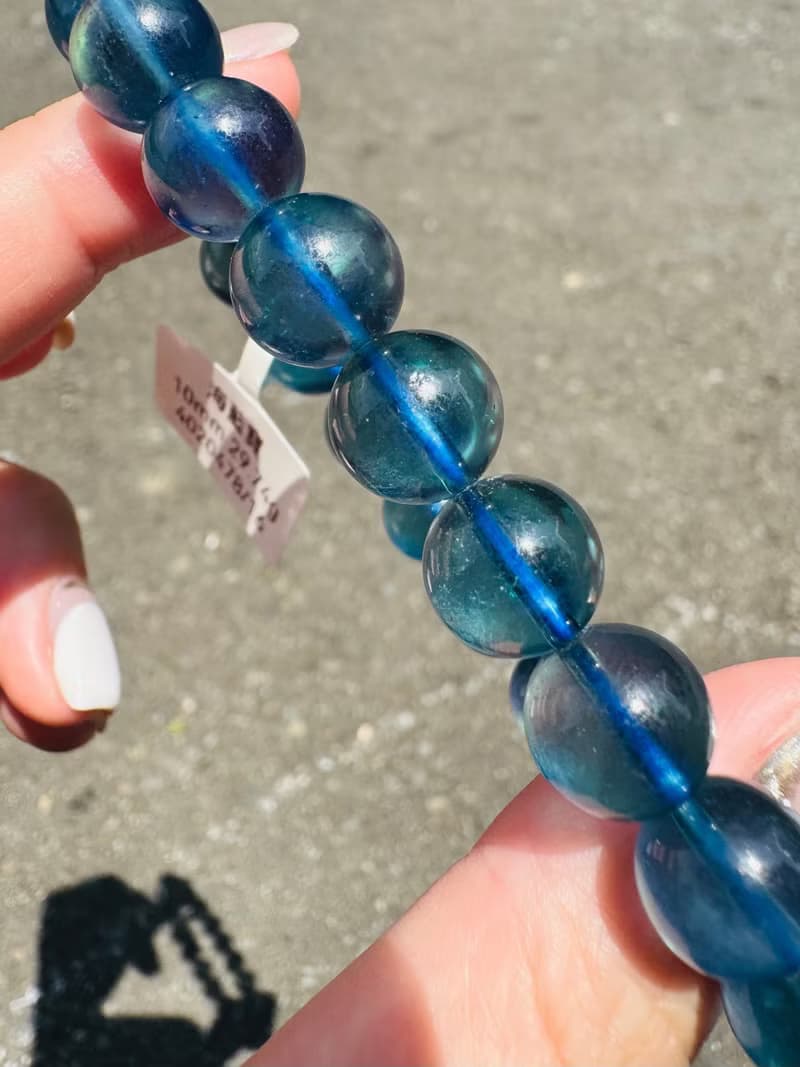 精品級濃色深海藍海藍寶水晶10mm29.74g平衡情緒減緩壓力提高溝通