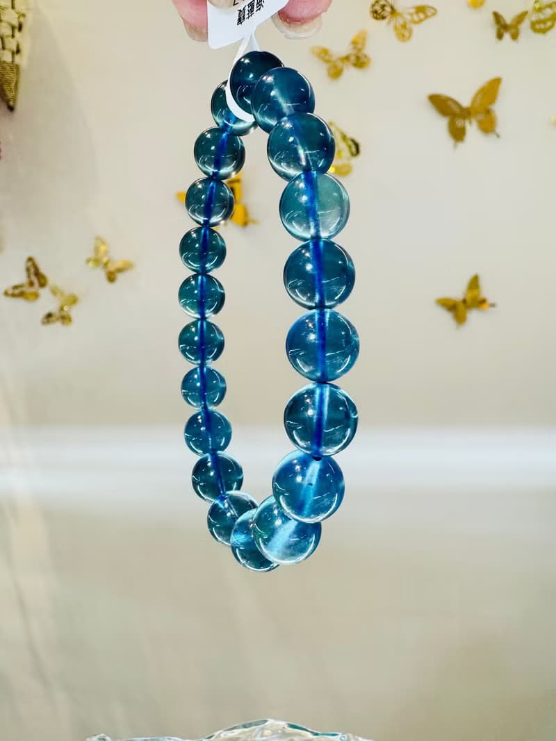 精品級濃色深海藍海藍寶水晶10mm29.74g平衡情緒減緩壓力提高溝通