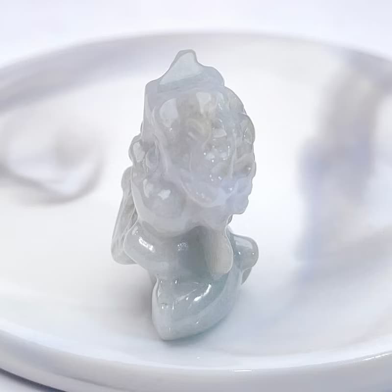 【招財神獸】飄綠花翡翠吞金獸吊飾 | 天然緬甸玉翡翠A貨