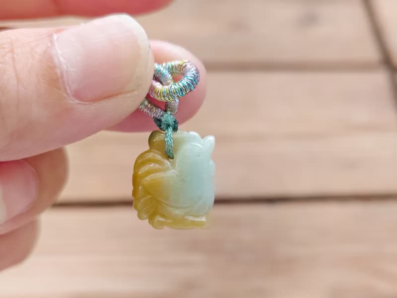 親翠 天然翡翠 冰黃翡招財小黃雞調整式繩鏈